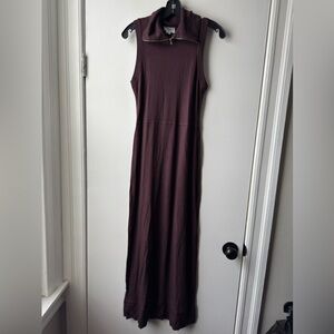 Transit Per Such Made in Italy Elegant Sleeveless Brown Maxi Dress